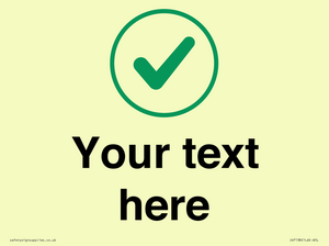 Custom plain background, green tick in circle sign